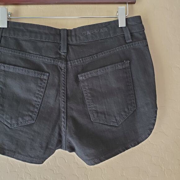 Carmar Black Distressed Side Zipper Denim Shorts - Picture 6 of 9